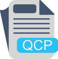 QCP File Format Flat Icon vector