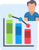 Bar Chart Flat Icon vector