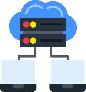 Cloud Network Flat Icon vector