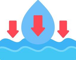 Low Tide Flat Icon vector