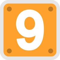 Number 9 Flat Icon vector