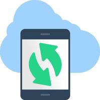 Data Synchronization Flat Icon vector