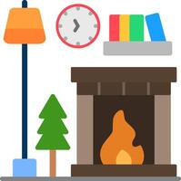 Fireplace Flat Icon vector