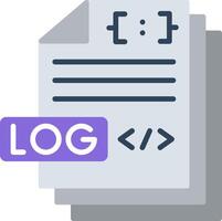 Log File Flat Icon vector