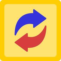 Two Circular Arows Flat Icon vector