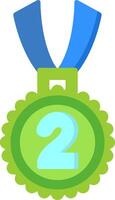 2nd Prize Flat Icon vector