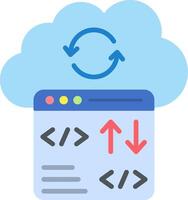 Cloud Coding Flat Icon vector