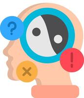 Yin Yang Flat Icon vector