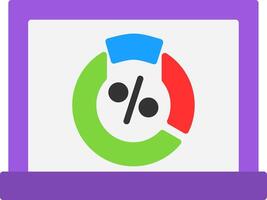 Pie Chart Flat Icon vector