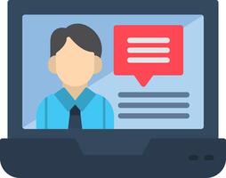 Online Class Flat Icon vector
