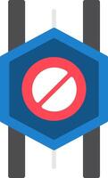 Wrong Way Flat Icon vector