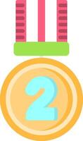 2nd Prize Flat Icon vector
