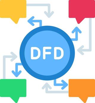 Data Flow Flat Icon vector