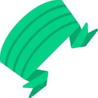 Folded Ribbon Flat Icon vector