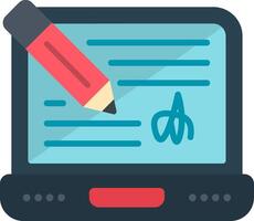 Digital Signature Flat Icon vector