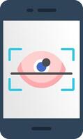 Retinal Scan Flat Icon vector