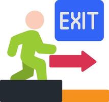 Emergency Exit Flat Icon vector