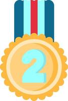 2nd Prize Flat Icon vector