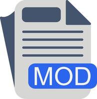 MOD File Format Flat Icon vector