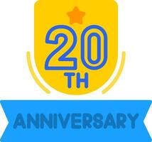 20th Anniversary Flat Icon vector