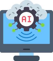 AI Flat Icon vector