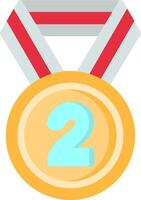2nd Prize Flat Icon vector