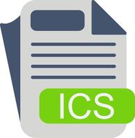 ICS File Format Flat Icon vector