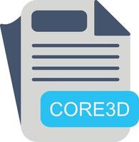 CORE3D File Format Flat Icon vector