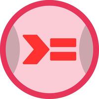 Greater Than Or Equal To Flat Icon vector