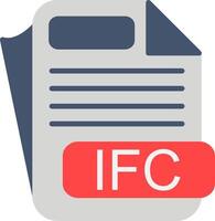 IFC File Format Flat Icon vector