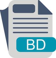 BD File Format Flat Icon vector