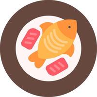Fried Fish Flat Icon vector