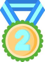 2nd Prize Flat Icon vector