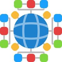 Global Network Flat Icon vector