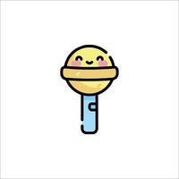 A cartoon character holding a key in its hand vector