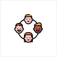 A group of people in a circle with a smile vector