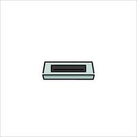 A black and white drawing of a rectangular box vector
