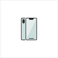 An iphone with a white background and a black phone vector