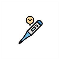 A thermometer with a balloon on it vector
