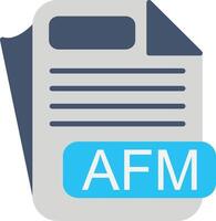 AFM File Format Flat Icon vector