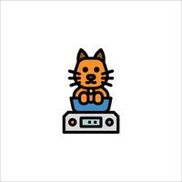 A cat sitting on top of a computer vector