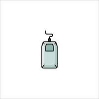 A small plastic bottle with a handle on it vector