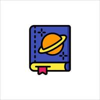 A book with a saturn on it and a ribbon vector