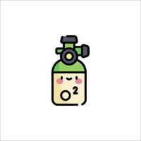 A cartoon character holding a gas bottle vector