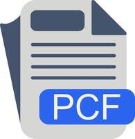 PCF File Format Flat Icon vector