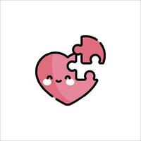 A cute heart with a puzzle piece in it vector