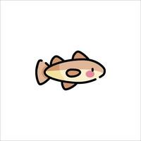 A fish icon in a flat style vector