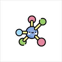 A cartoon molecule with four balls on it vector