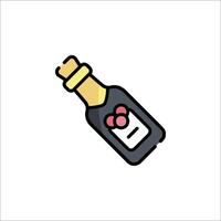 A bottle of champagne with a heart on it vector