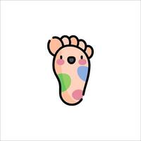 A cute foot with a polka dot face vector